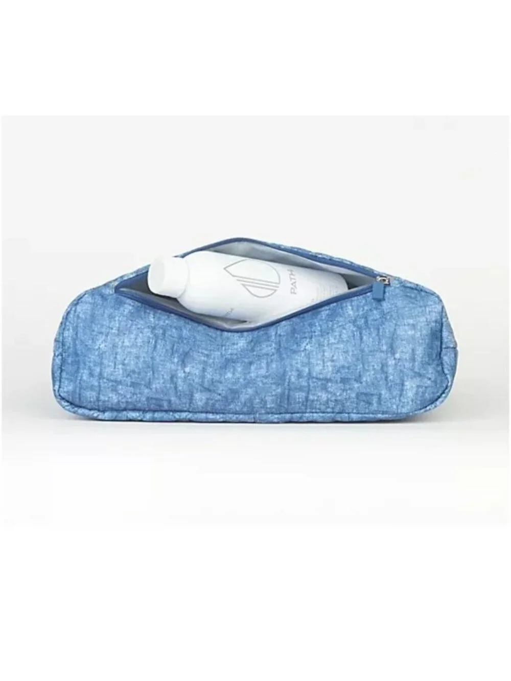 IHKWIP Quilted Everyday Shopper Tote Crossbody Strap Nylon Denim Blue Travel